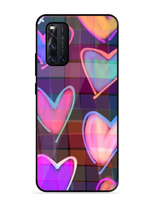 Neon Hearts Glossy Soft Edge Case for Vivo V19 Chachhi