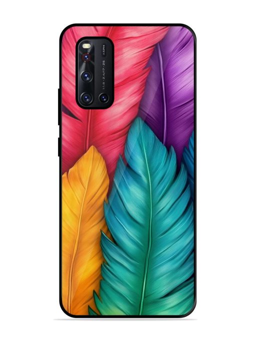 Rainbow Feathers Glossy Soft Edge Case for Vivo V19 Chachhi