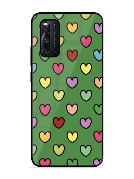 Rainbow Heart Parade Glossy Soft Edge Case for Vivo V19 Chachhi