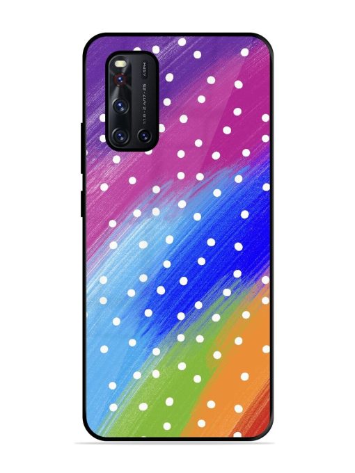 Rainbow Polka Dot Dream Glossy Soft Edge Case for Vivo V19 Chachhi