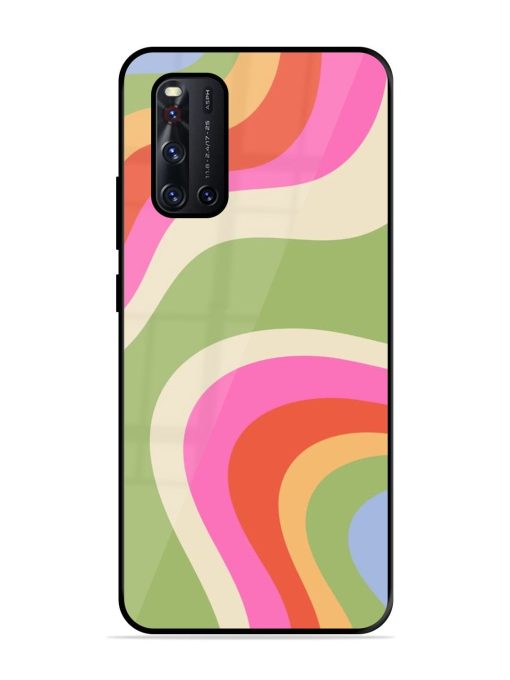 Wavy Rainbow Wonderland Glossy Soft Edge Case for Vivo V19 Chachhi