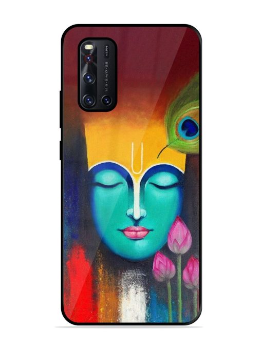 Divine Tranquility: The Face Of Krishna Glossy Soft Edge Case for Vivo V19 Chachhi