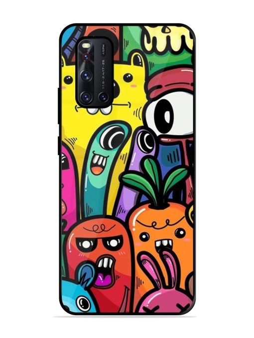 Whimsical Doodle Chaos Glossy Soft Edge Case for Vivo V19 Chachhi