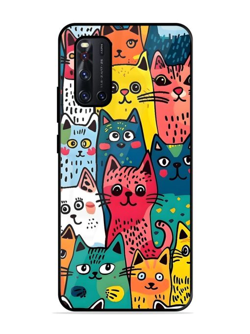 Feline Frenzy Glossy Soft Edge Case for Vivo V19 Chachhi