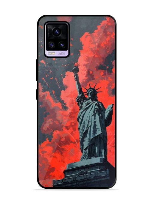 Lady Liberty'S Firework Finale Glossy Soft Edge Case for Vivo V20 Pro Chachhi