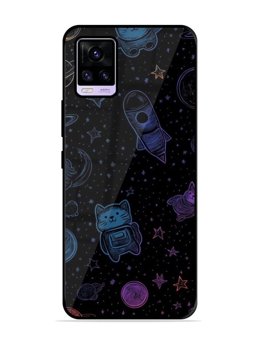 Cosmic Cat Chaos Glossy Soft Edge Case for Vivo V20 Pro Chachhi