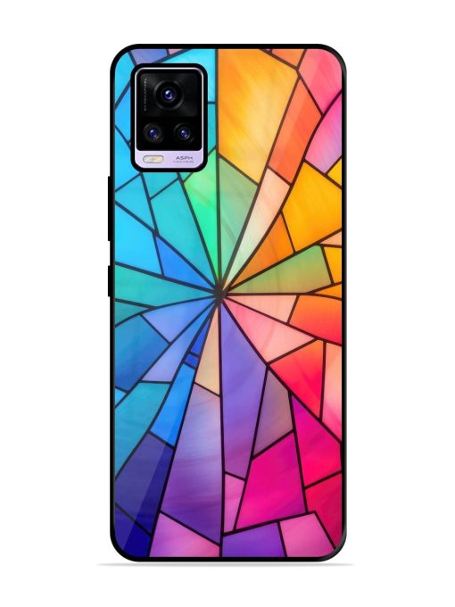 Stained Glass Kaleidoscope Of Colors Glossy Soft Edge Case for Vivo V20 Pro