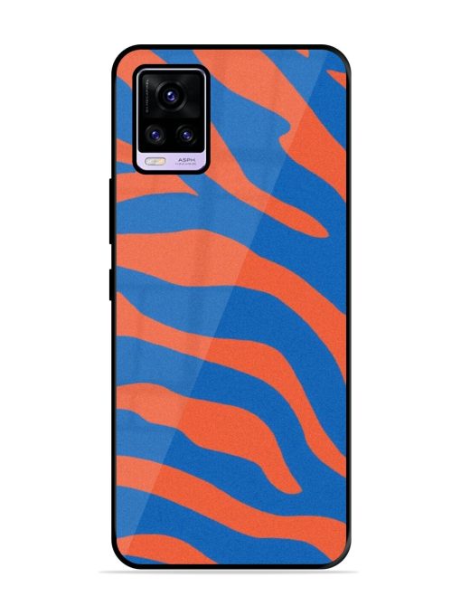 Zebra Stripes In Blue And Orange Glossy Soft Edge Case for Vivo V20 Pro Chachhi