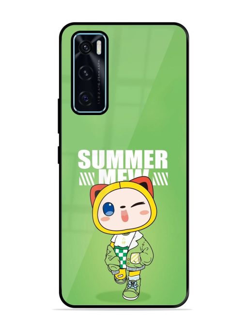 Purrfect Summer Glossy Soft Edge Case for Vivo V20 Se Chachhi