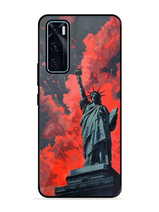 Lady Liberty'S Firework Finale Glossy Soft Edge Case for Vivo V20 Se Chachhi