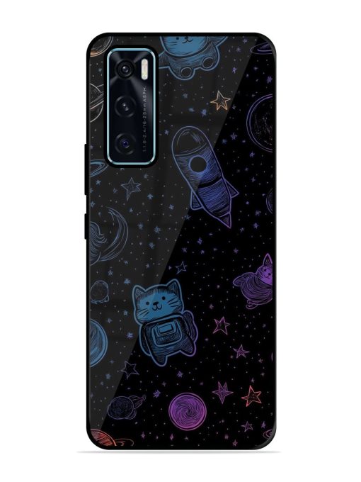 Cosmic Cat Chaos Glossy Soft Edge Case for Vivo V20 Se Chachhi