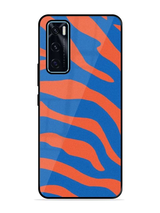 Zebra Stripes In Blue And Orange Glossy Soft Edge Case for Vivo V20 Se Chachhi