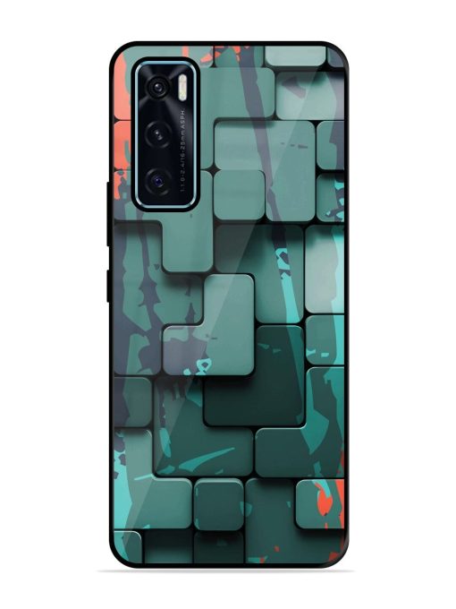 Abstract Geometric Mosaic Glossy Soft Edge Case for Vivo V20 Se