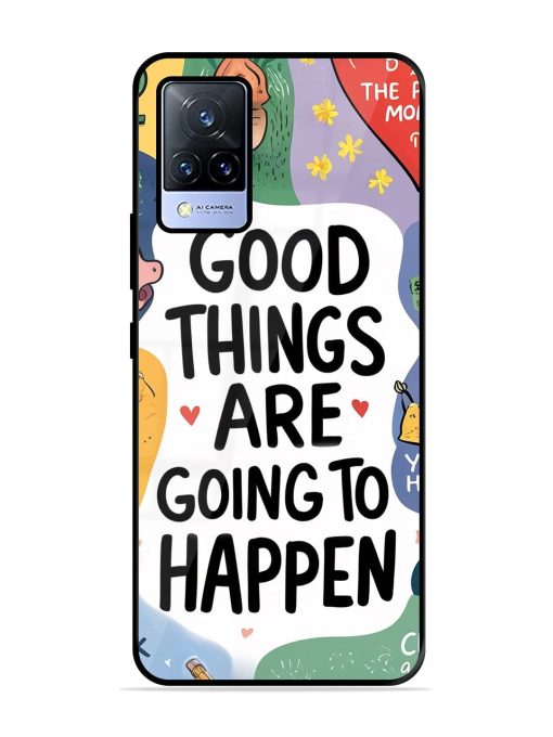 Uplifting Scribbles Glossy Soft Edge Case for Vivo V21 (5G)