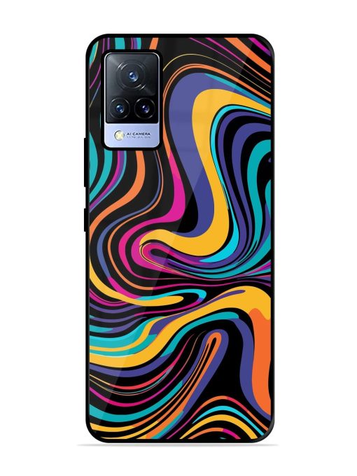 Psychedelic Swirl Glossy Soft Edge Case for Vivo V21 (5G) Chachhi