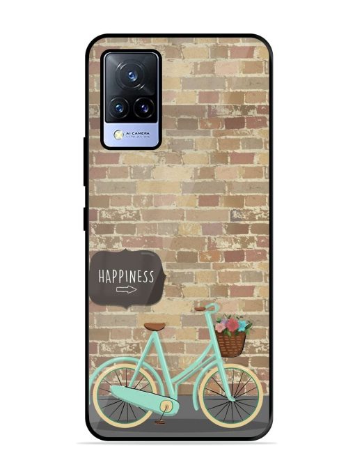 Pedaling Towards Happiness Glossy Soft Edge Case for Vivo V21 (5G) Chachhi