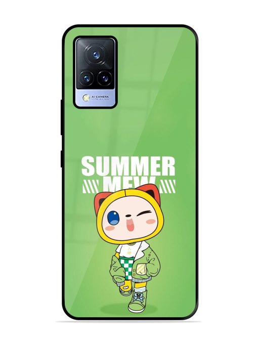 Purrfect Summer Glossy Soft Edge Case for Vivo V21 (5G) Chachhi