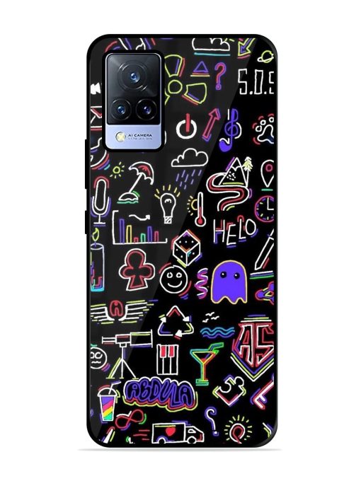 Neon Doodle Glossy Soft Edge Case for Vivo V21 (5G) Chachhi