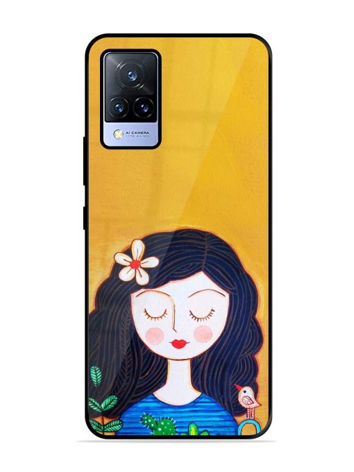 Girl Illustration Glossy Soft Edge Case for Vivo V21 (5G) Chachhi