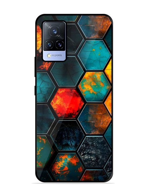 Hexagon Hive Glossy Soft Edge Case for Vivo V21 (5G) Chachhi