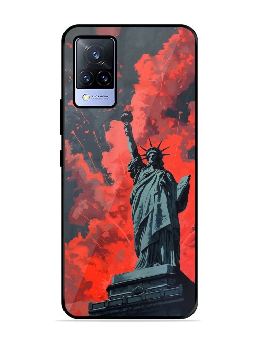 Lady Liberty'S Firework Finale Glossy Soft Edge Case for Vivo V21 (5G) Chachhi