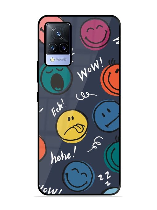 Emoticon Parade Glossy Soft Edge Case for Vivo V21 (5G) Chachhi