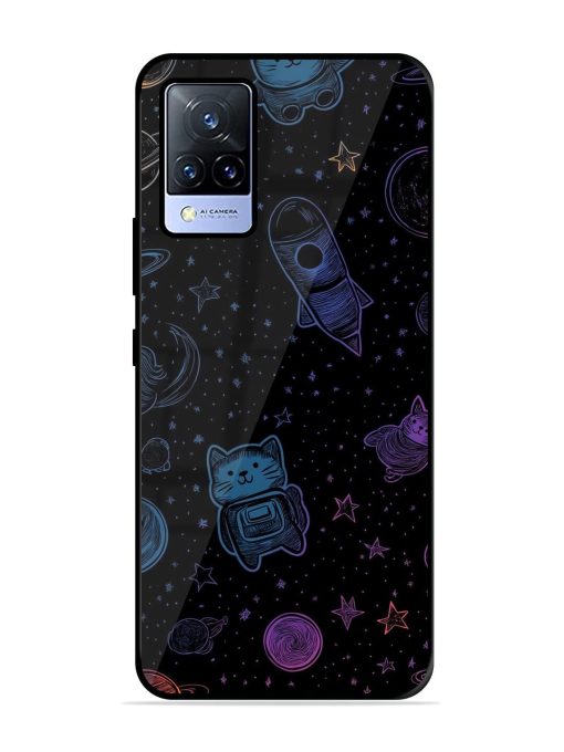 Cosmic Cat Chaos Glossy Soft Edge Case for Vivo V21 (5G) Chachhi