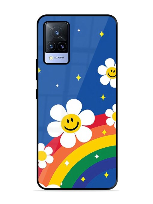 Happy Daisies And Rainbow Sky Glossy Soft Edge Case for Vivo V21 (5G) Chachhi