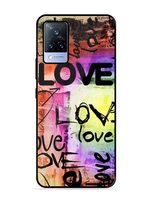 Love Graffiti Glossy Soft Edge Case for Vivo V21 (5G) Chachhi