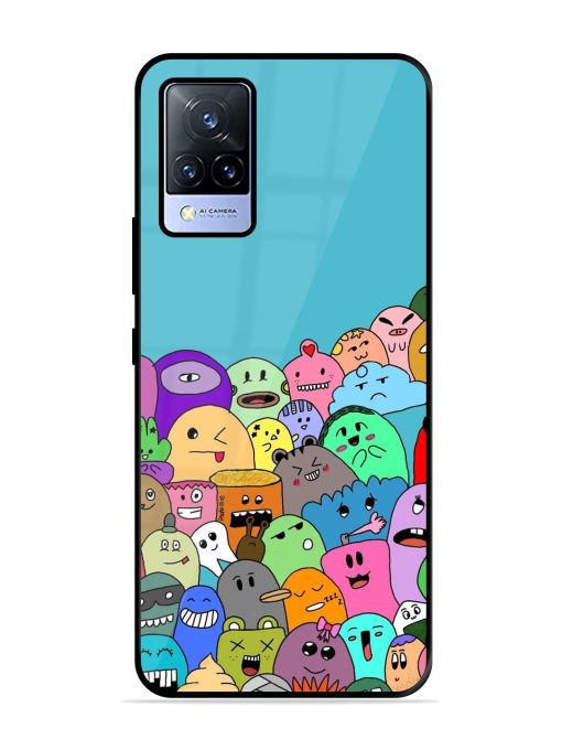 Monster Mash Glossy Soft Edge Case for Vivo V21 (5G) Chachhi