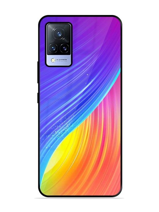 Neon Swirl Glossy Soft Edge Case for Vivo V21 (5G) Chachhi