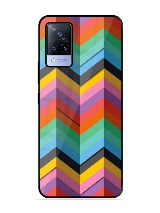 Colorful Zigzag Glossy Soft Edge Case for Vivo V21 (5G) Chachhi