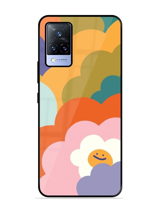 Happy Flower Power Glossy Soft Edge Case for Vivo V21 (5G) Chachhi