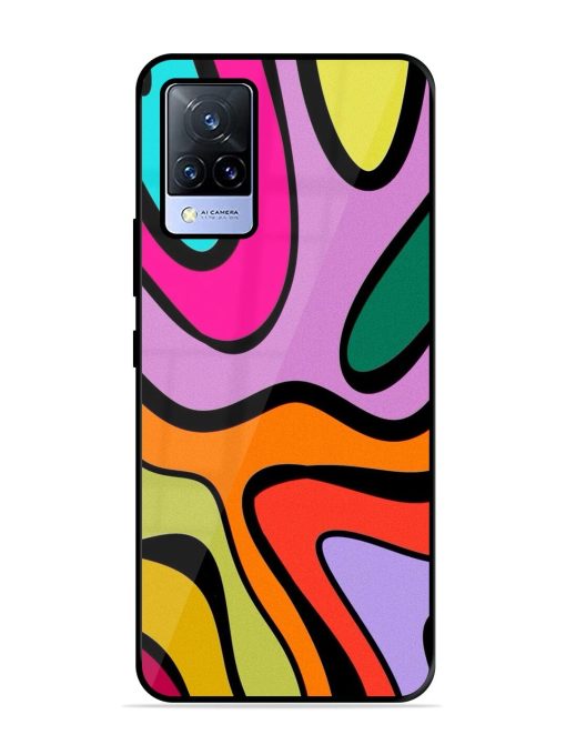 Groovy Swirls Glossy Soft Edge Case for Vivo V21 (5G) Chachhi