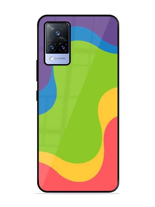 Wavy Rainbow Wonderland Glossy Soft Edge Case for Vivo V21 (5G) Chachhi