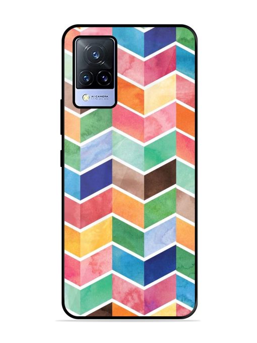 Watercolor Chevron Whimsy Glossy Soft Edge Case for Vivo V21 (5G) Chachhi