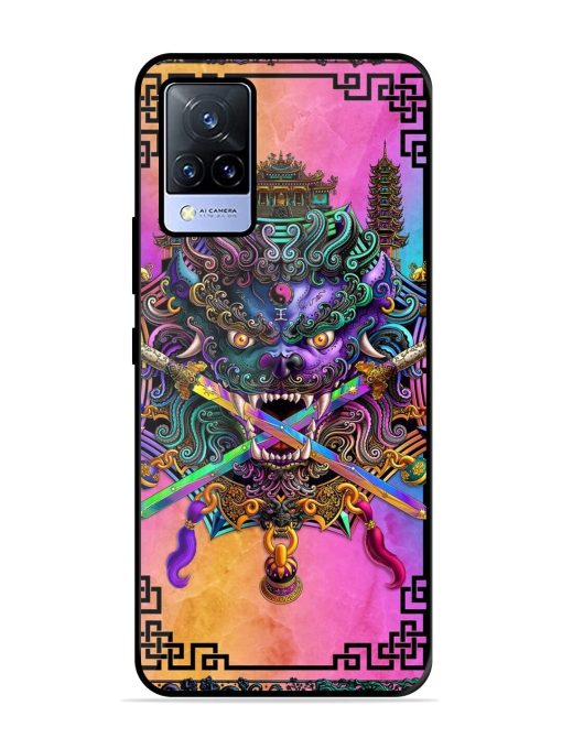 Psychedelic Fu Dog Tapestry Glossy Soft Edge Case for Vivo V21 (5G) Chachhi