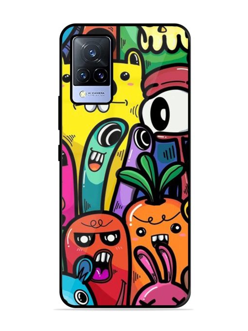 Whimsical Doodle Chaos Glossy Soft Edge Case for Vivo V21 (5G) Chachhi