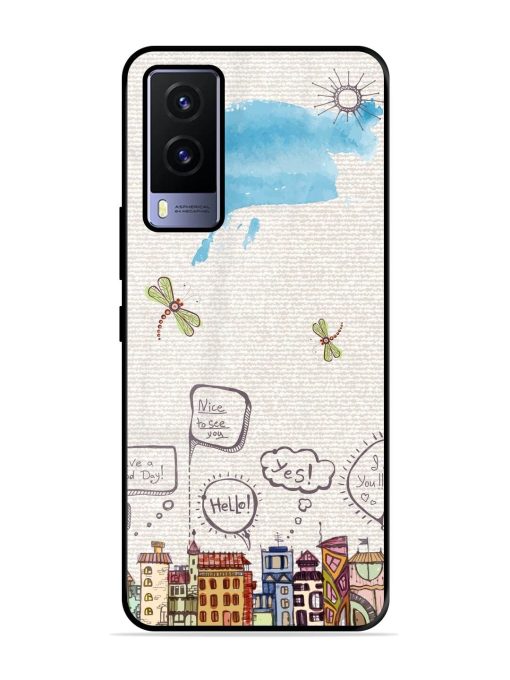 Doodle City Glossy Soft Edge Case for Vivo V21E (5G) Chachhi