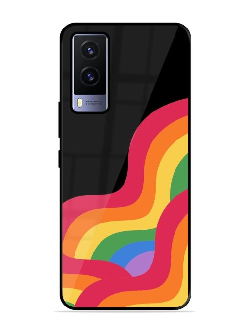 Wavy Rainbow Glossy Soft Edge Case for Vivo V21E (5G) Chachhi