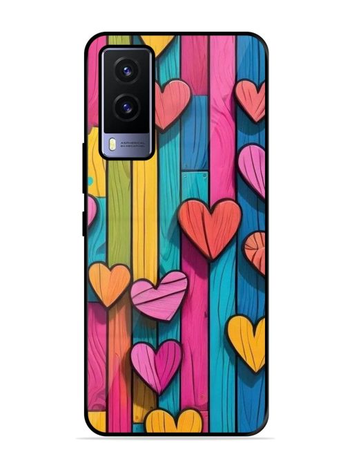 Rainbow Of Hearts Glossy Soft Edge Case for Vivo V21E (5G) Chachhi