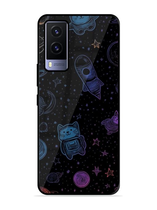 Cosmic Cat Chaos Glossy Soft Edge Case for Vivo V21E (5G)