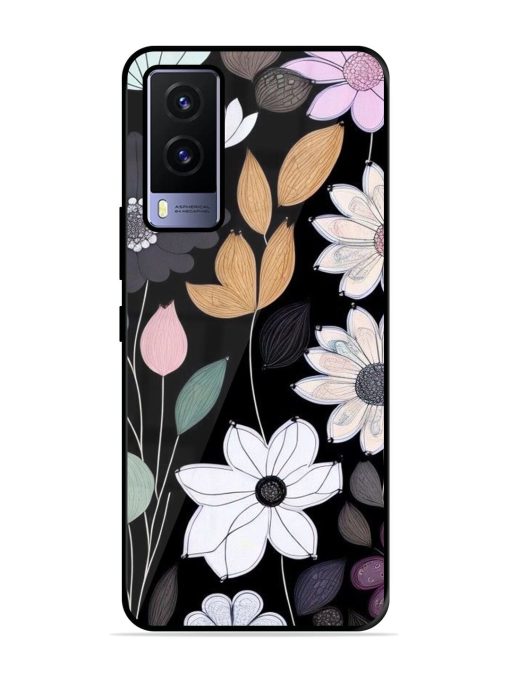 Whimsical Blooms On Black Glossy Soft Edge Case for Vivo V21E (5G) Chachhi