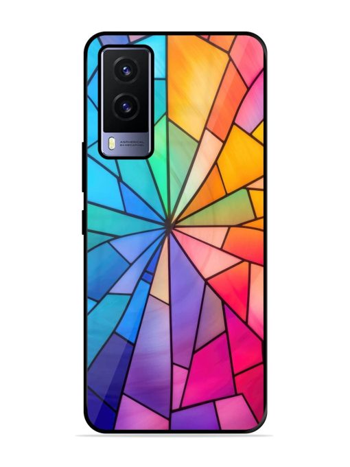 Stained Glass Kaleidoscope Of Colors Glossy Soft Edge Case for Vivo V21E (5G) Chachhi