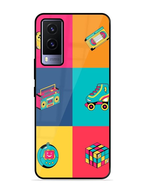 90S Throwback Grid Glossy Soft Edge Case for Vivo V21E (5G) Chachhi