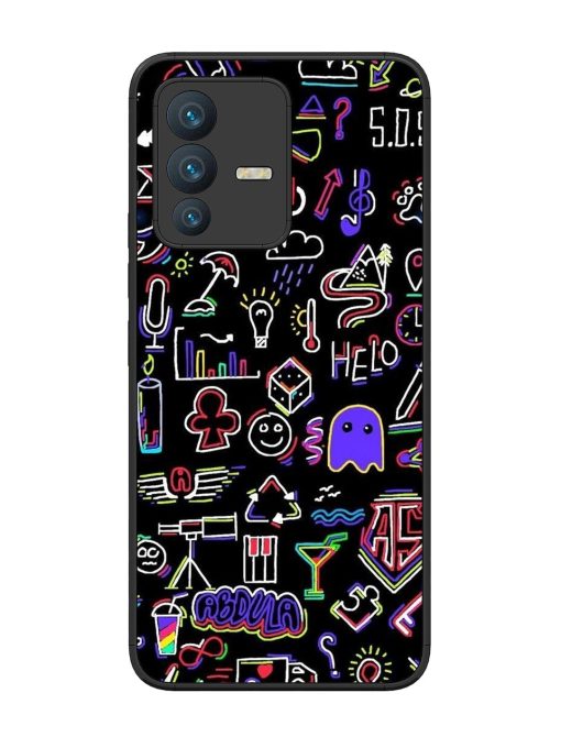 Neon Doodle Glossy Soft Edge Case for Vivo V23 (5G) Chachhi