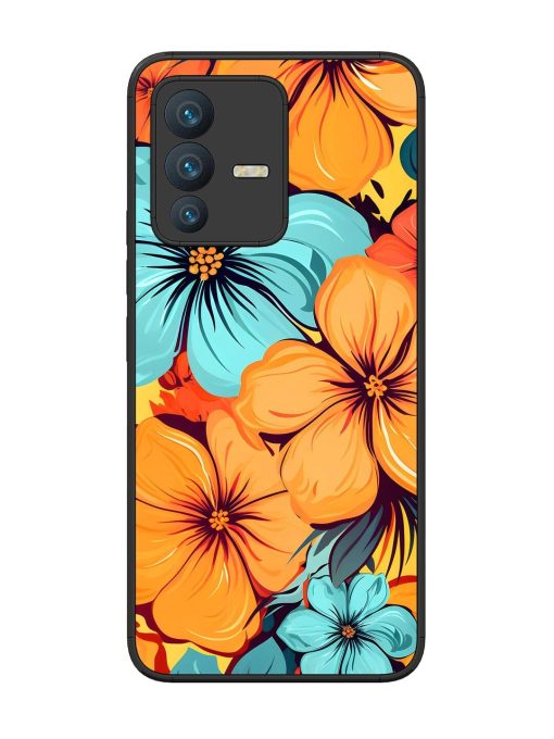 Tropical Bloom Glossy Soft Edge Case for Vivo V23 (5G) Chachhi