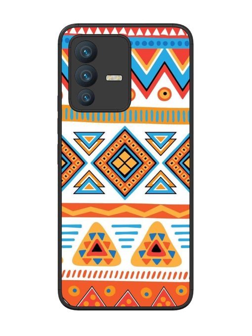 Vibrant Tribal Pattern Glossy Soft Edge Case for Vivo V23 (5G) Chachhi