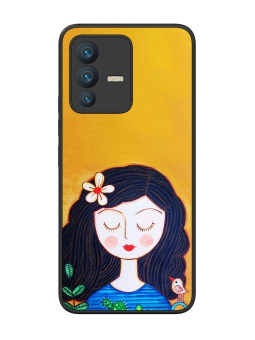 Girl Illustration Glossy Soft Edge Case for Vivo V23 (5G)