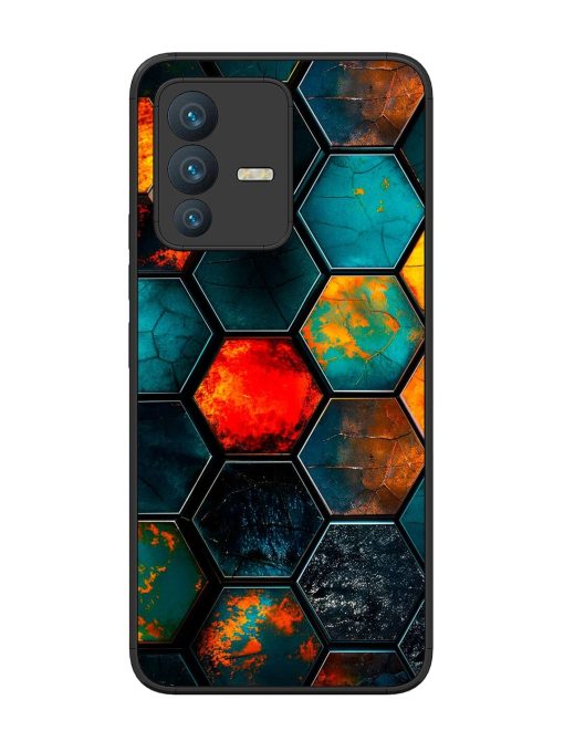 Hexagon Hive Glossy Soft Edge Case for Vivo V23 (5G) Chachhi